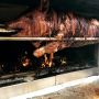pig n a wood fire spit